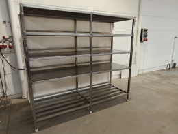Etagère mobile en inox - 232x80x220 cm